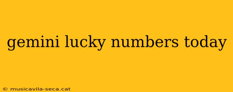 gemini lucky numbers today