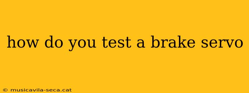 how do you test a brake servo