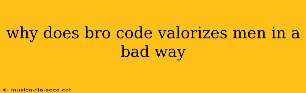 why does bro code valorizes men in a bad way